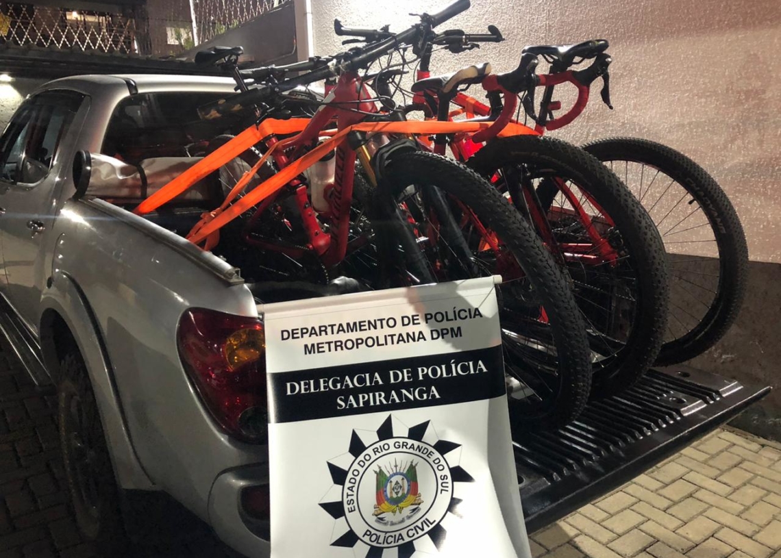 Foram recuperadas 5 bicicletas mountain bike
Foto: Polícia Civil