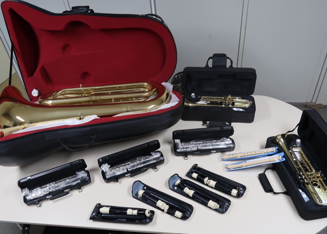 São mais de 15 instrumentos adquiridos para estruturar o grupo musical
Fotos: PMCB