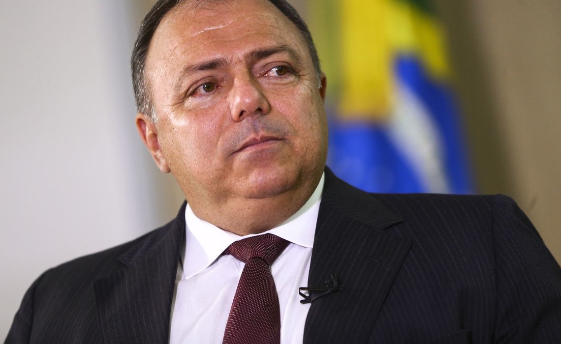 O ministro da Saúde, Eduardo Pazuello, durante entrevista ao programa Brasil em Pauta.