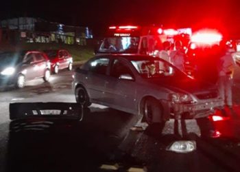 Acidente entre automóvel e motocicleta deixa mulher ferida em Nova Hartz