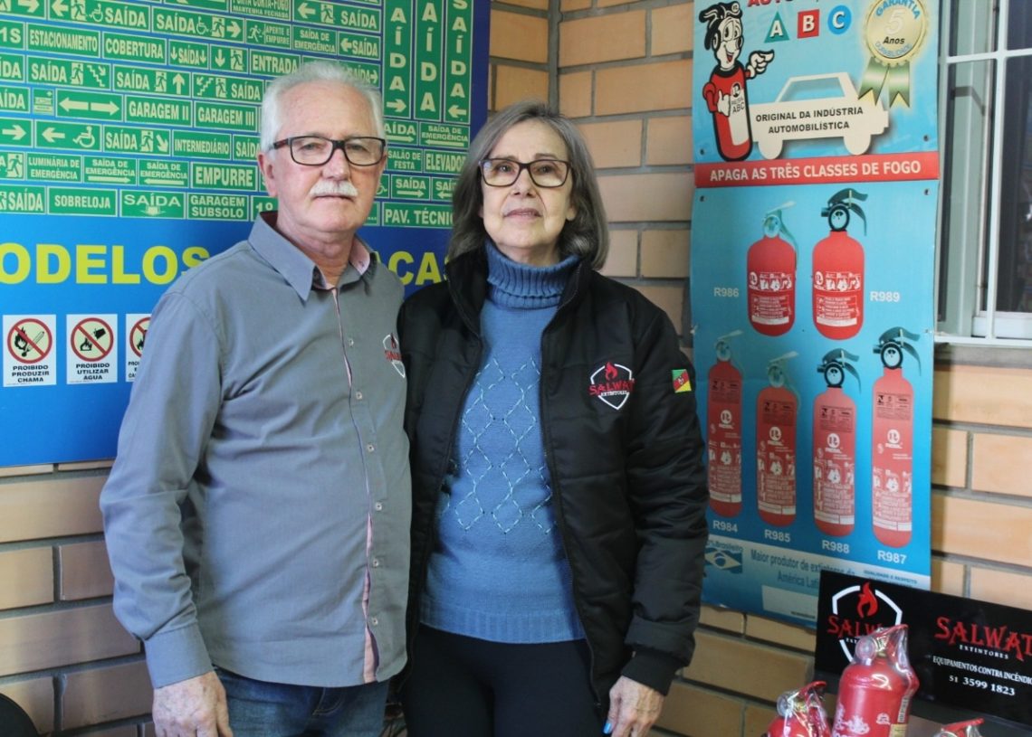 Celso e Joana Sauter são proprietários e fundadores 
da Salwat Extintores, em Sapiranga