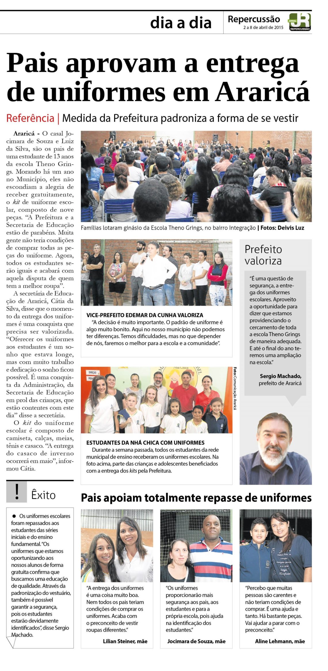 Matéria publicada, em 2015, pelo Jornal Repercussão