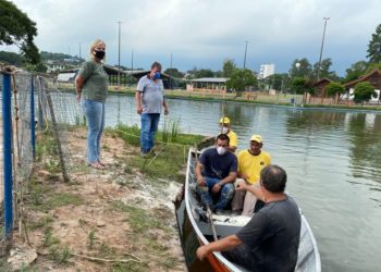 Lago do Parque do Imigrante de Sapiranga recebe serviço de melhoria