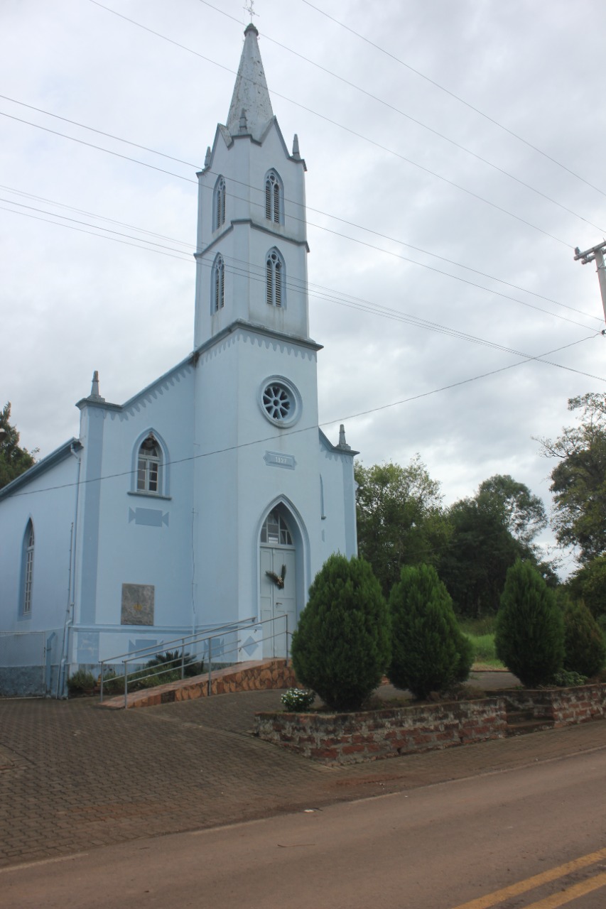 Parte externa da Igreja Evangélica, da Picada São Jacó, em Sapiranga