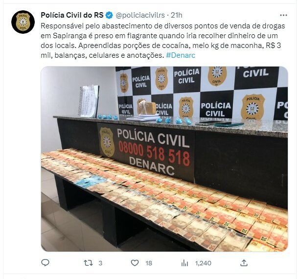 Criminoso apontado como gerente do tráfico de drogas é preso em Sapiranga