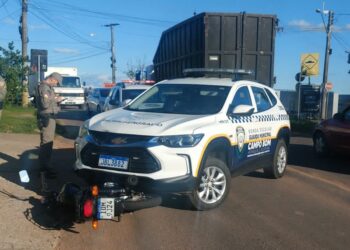 Guarda Municipal de Campo Bom se envolve em acidente com motocicleta