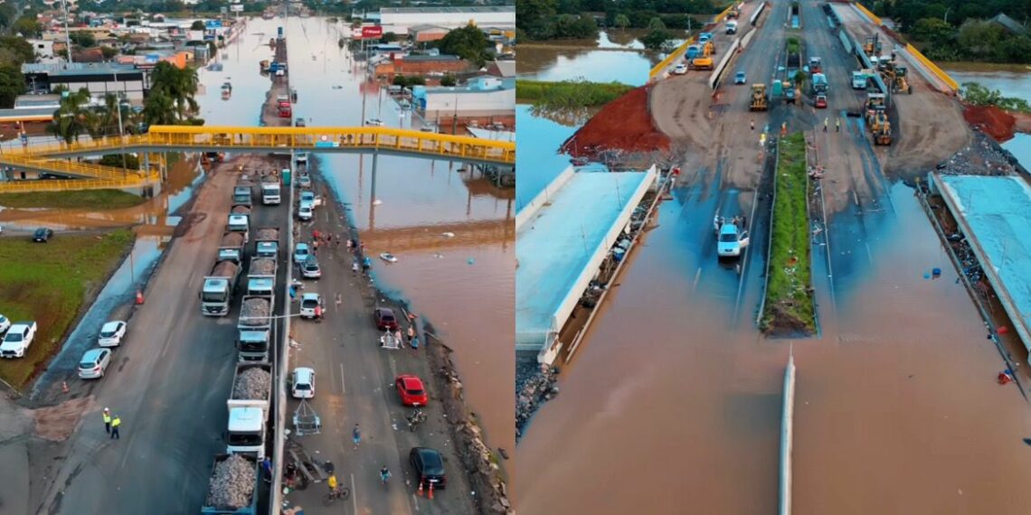 Ponte da BR-116, em São Leopoldo, é liberada para ações emergenciais