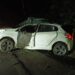 Carro atinge poste na RS-464, em Nova Hartz, e provoca falta de luz